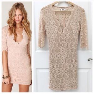 Nightcap Victorian lace mini dress light pink XS